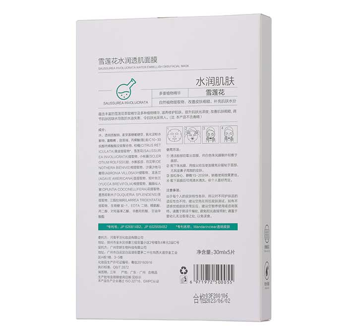 努麗雅雪蓮花水潤(rùn)透肌面膜 努麗雅雪蓮花水潤(rùn)透肌面膜